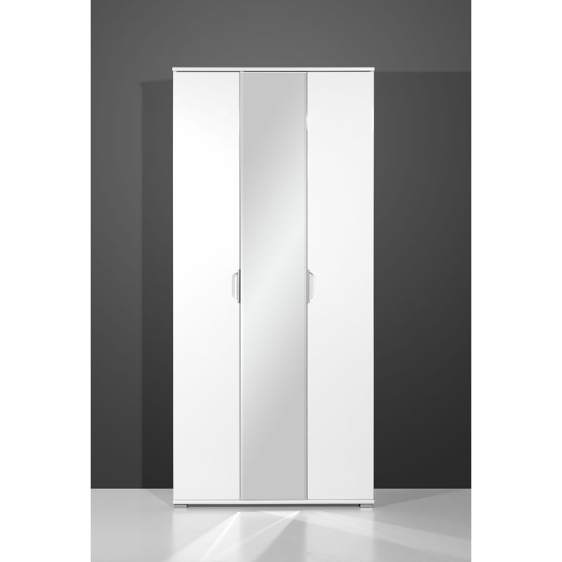 Wheatfield 3 Door Manufactured Wood Wardrobe, White