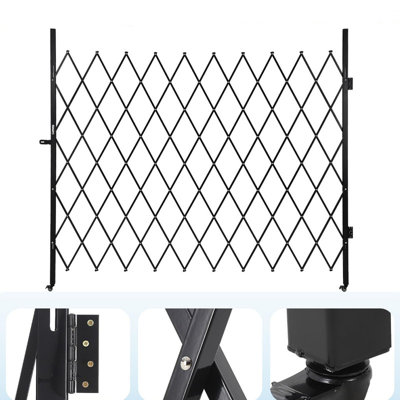 Barrière de sécurité pliante 70 po sur roulettes, barrière extérieure extensible haute 50 po