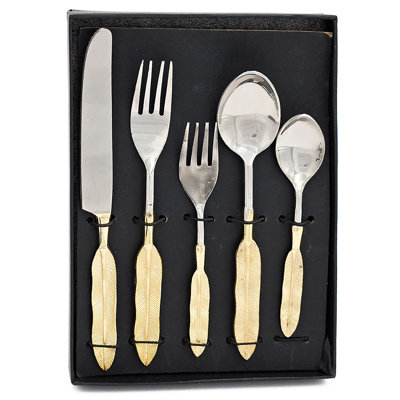 Couverts en acier multicolores dans une boîte-cadeau - ensemble de collection avec poignées décoratives en résine, table de salle à manger / bar personnel