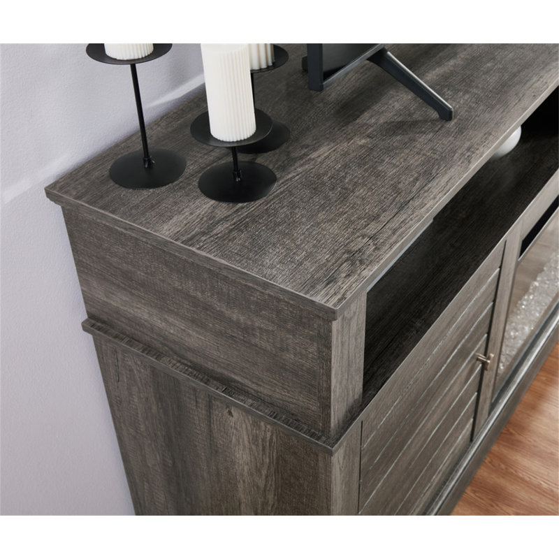 Console avec foyer et chauffage Iris, Gris