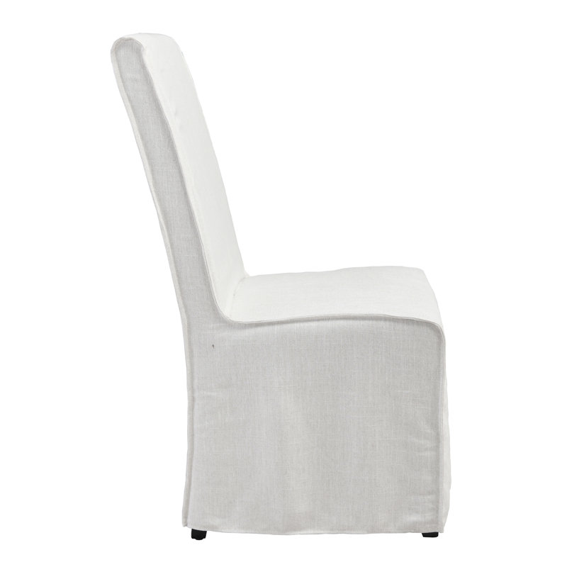 Jordan Upholstered Dining Chair, Linen Blend White