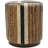 Sanjaya Banana Leaf Handmade Linear Wrapped Side End Brown Accent Table with Cream and Black Stripes-978137544