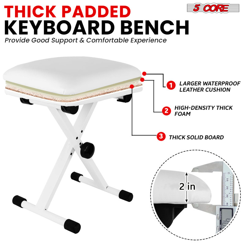 Ensemble de 5 chaises à clavier et 5 touches, Blanc