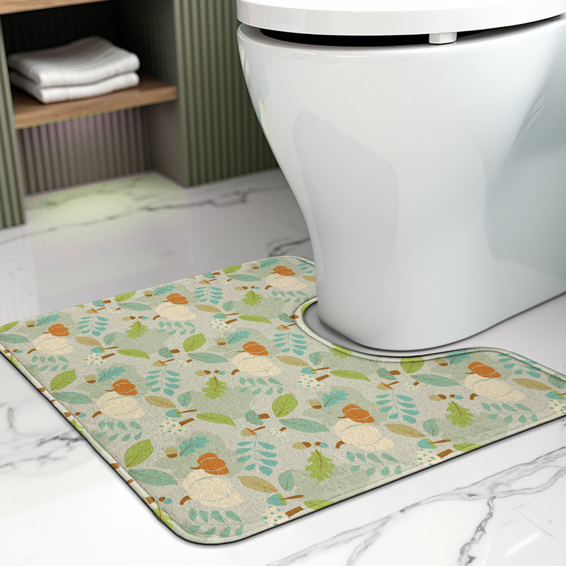 Multicolore tapis de salle de bain en U Botanical