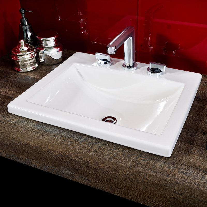 American Standard Studio 17.75 " Ceramic Rectangular Bathroom Sink and Overflow Hole