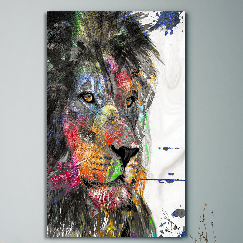 « leo », reproduction sur toile, H 40 po x l 24 po x P 1,5 po, Toile tendue