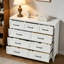 Commode blanche à 9 tiroirs, grande commode avec tiroirs coulissants pour la chambre à coucher, le salon et le vestibule