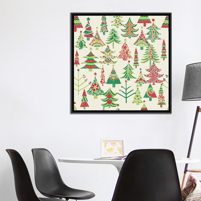 Arbre de fêtes, impression sur toile tendue, H 12 po x l 12 po x P 0,75 po, Toile tendue