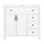Meuble-lavabo de 36 po avec lavabo, armoire de salle de bain en bois massif avec tiroir rabattable, 3 tiroirs et 2 portes, conception élégante avec poignées en métal noir, meuble-lavabo moderne en bois aggloméré pour le rangement de la salle de bain-1320101919