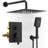 Wall Mounted Shower System With 12 Inch Rain Shower Head And 6-Function Handheld - Pressure Balanced Valve, Stainless Steel Construction, Cupc Certified For High Performance