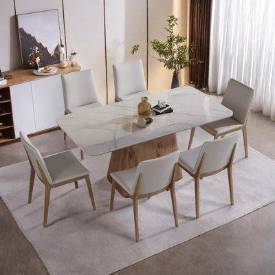 Nordic fashion simple rectangular dining table set