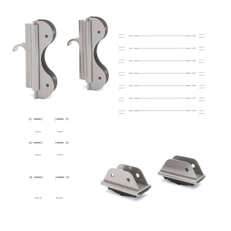 Maple Wood Removable No Wheel Ladder, 8.92, Satin Nickel