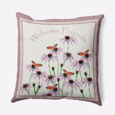 Floral Polyester Throw Pillow