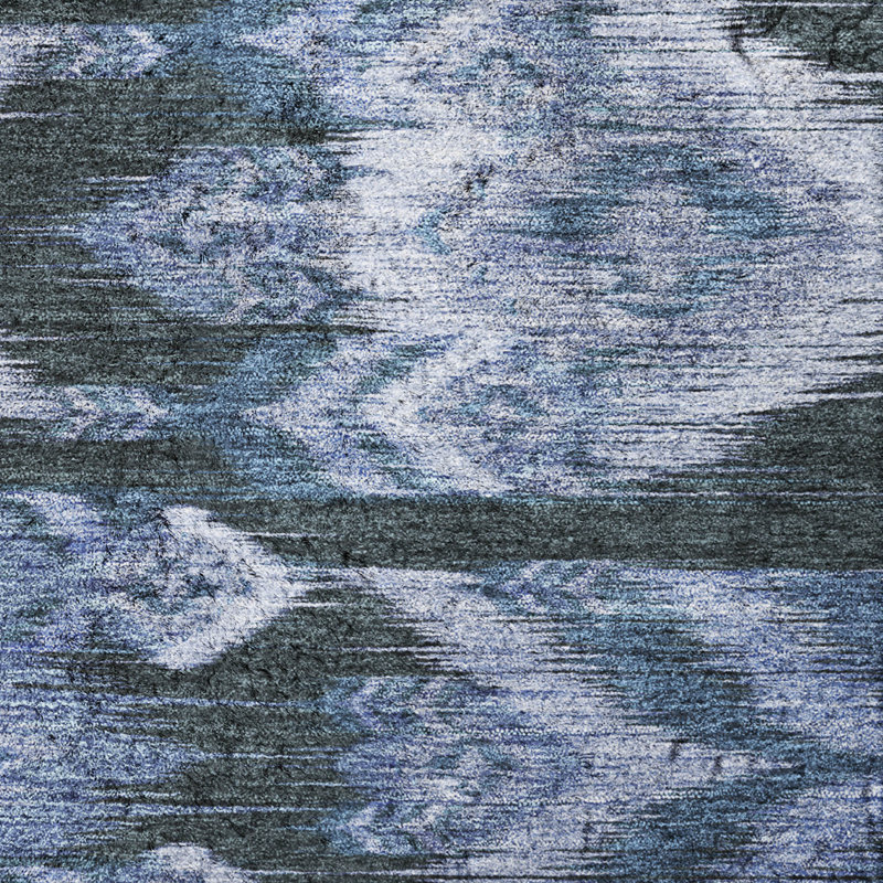 Tapis à poil long haut de gamme de qualité supérieure lavable à la machine ADS812, Bleu, 8' x 10'