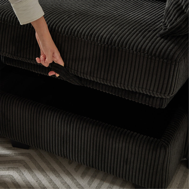 Canapé modulaire 113,5 po Sectiona, Noir