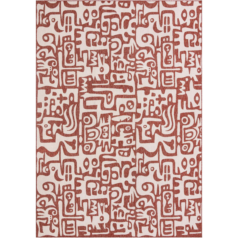 Tapis rouge rouille Aucun, Rectangle 10 pi x 14 pi 1 po