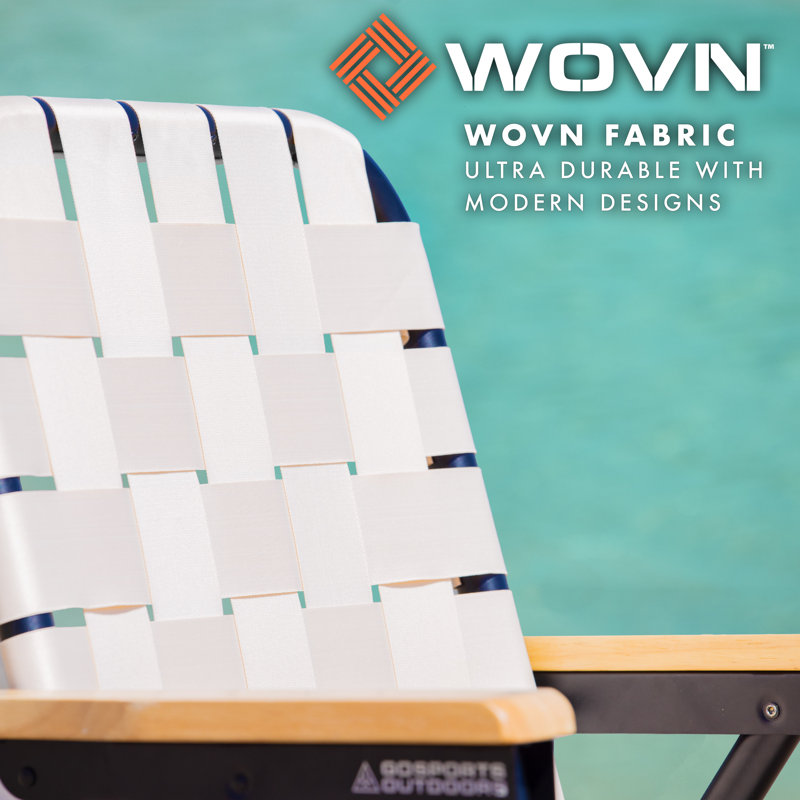 Natural Woven Folding Beach and Camping Chair with Cup Holder