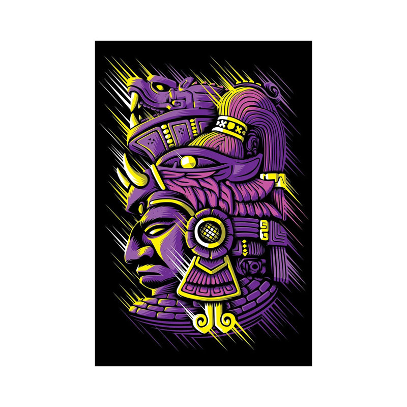Retro Aztec by Alberto Perez - Wrapped Canvas Print, 20.32 cm H x 30.48 cm W