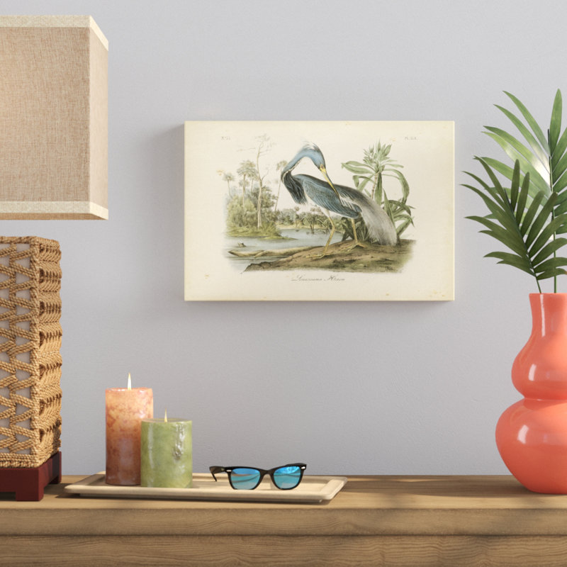 Louisiana Heron, peinture sur toile, H 12 po x l 18 po