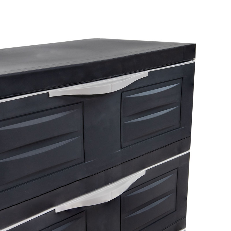 Heavy-Duty 3-Drawer Storage Cabinet, Charcoal/Gray Trim