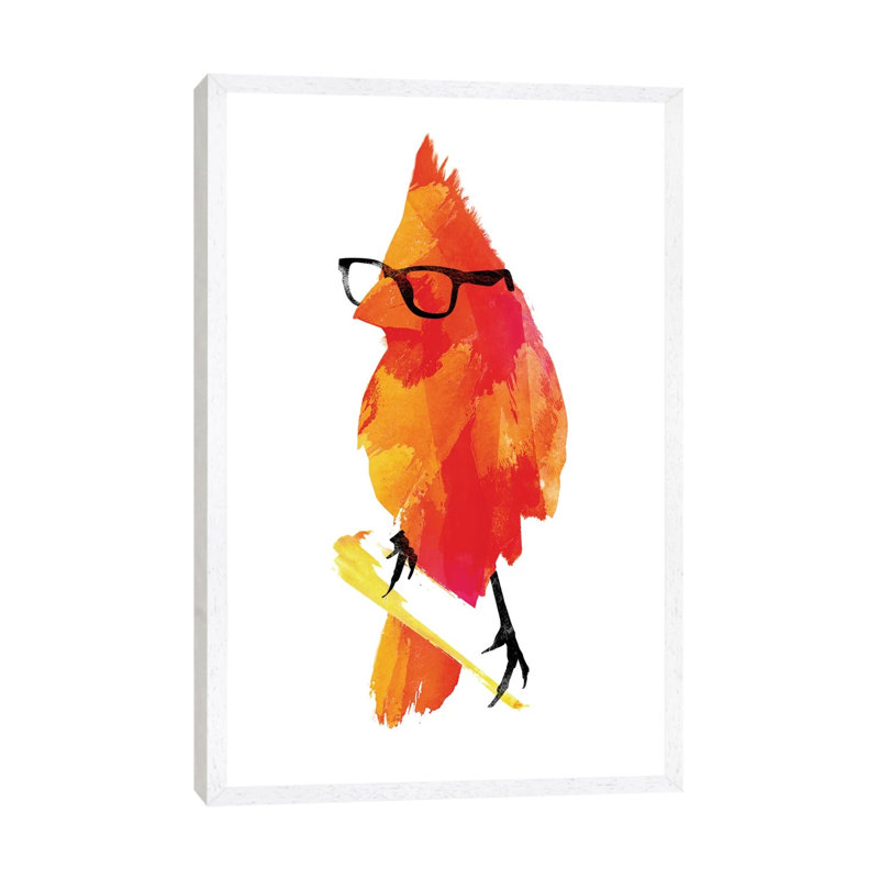 Punk Bird by Robert Farkas - Print on Canvas, White Framed Canvas, 101.6 cm H x 66.04 cm W
