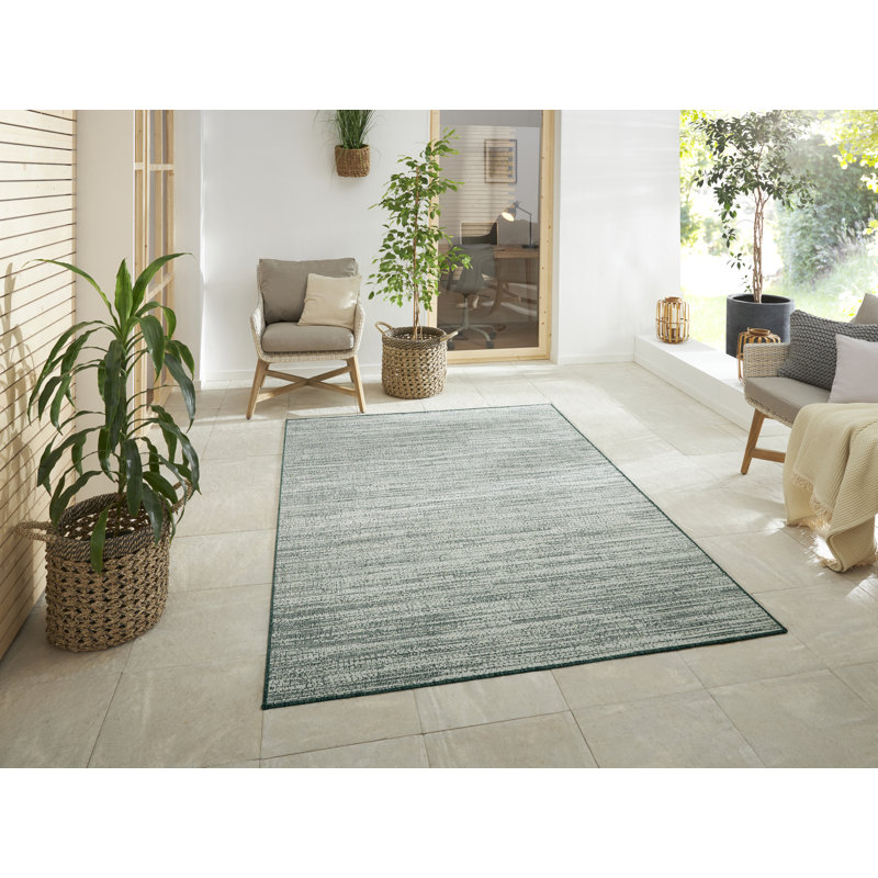 Machine Woven Green Indoor/Outdoor Rug, Rectangle  80 x 150cm