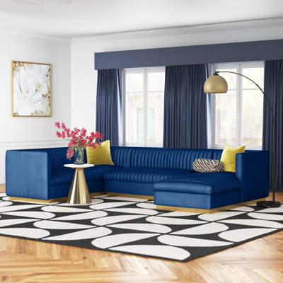 Glamour 3 Piece Performance Velvet Sectional Sofa Set
