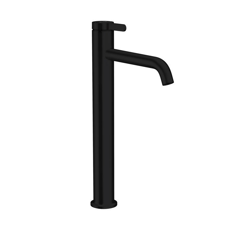 One 13.375" H Single Hole Bathroom Sink Faucet, Matte Black