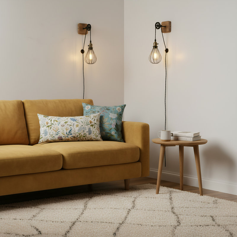 Industrial Farmhouse Plug In Wall Sconce Metal Wall Lamp Cage For Bedroom (set of 2)