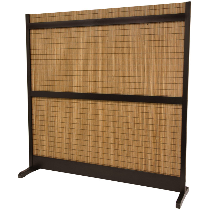 76" x 75" Take Room Divider, Walnut/Brown