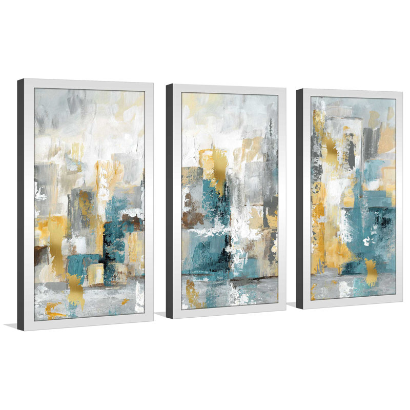 « city views i », reproduction de peinture à l’acrylique à multiples images, L 40,5 po x H 25,5 po x P 1 po