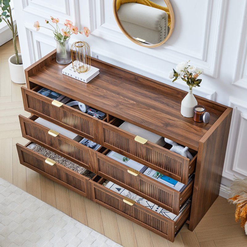 Commode double à 6 tiroirs Ailey (l 55,1 po)