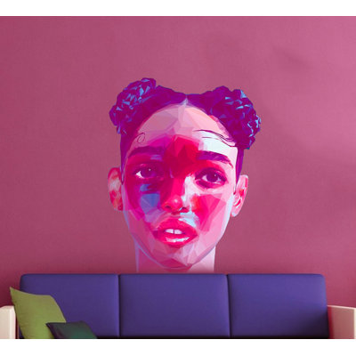 Adhésif décoratif en forme de fille polygonale
