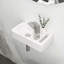 Lavabo de salle de bain mural en céramique blanc résistant aux taches