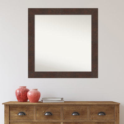 Wildwood Brown 23 in. x 29 in. Bathroom Vanity Non-Beveled Wall Mirror