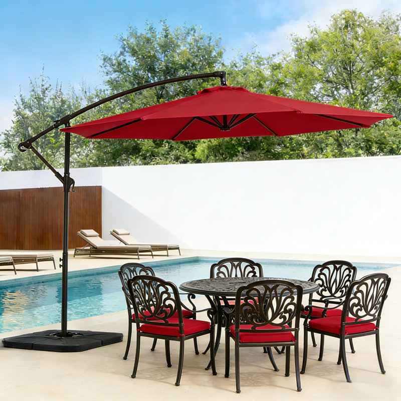 Parasol en porte-à-faux 120 po Leshea, Rouge
