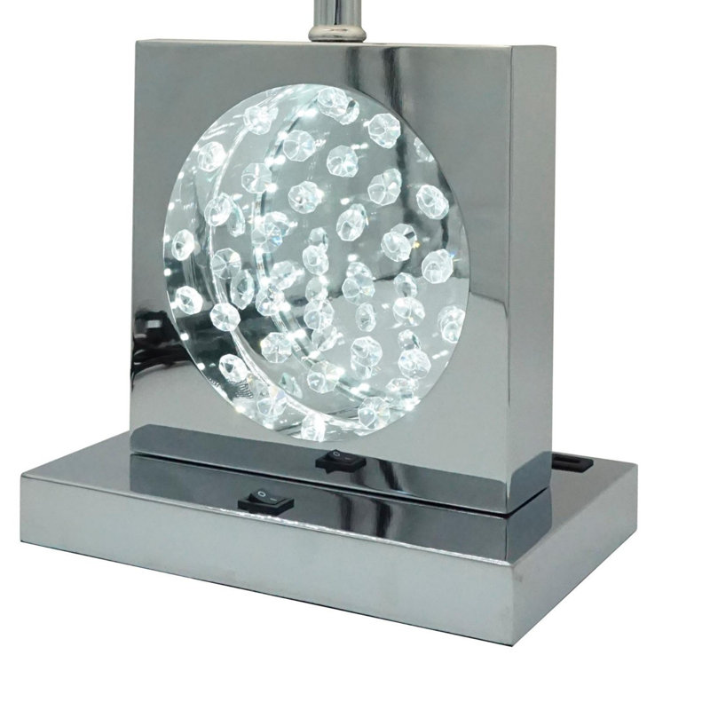 Lampe de table élégante, Chrome, Blanc