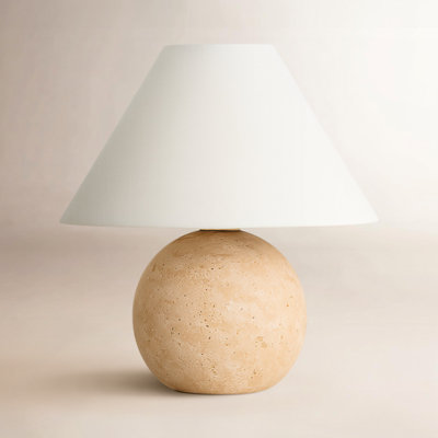Chemise Travertine 10" Mini Table Lamp