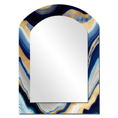 Décoration murale vibrante «Blue and Gold Flow Art IV» - arche bleue