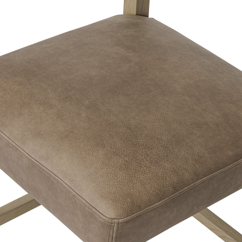 Ferris Stool, Palermo Cigar/Genuine Leather, Counter Stool (25.98" Seat Height), Light Oak