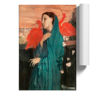 Young Woman With Ibis Birds by Edgar Degas - No Frame Painting