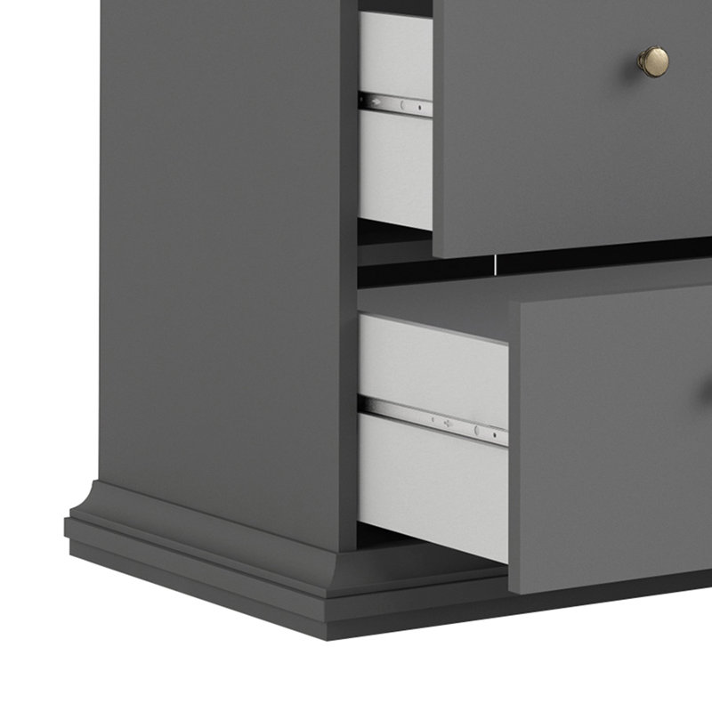 Woodburn 96.2 cm W Chest of 6 Drawers, Matte Grey