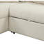 Canapé-lit modulaire en forme de L de 82,6 po avec deux ports USB, deux prises de courant et un repose-pieds de rangement mobile, beige