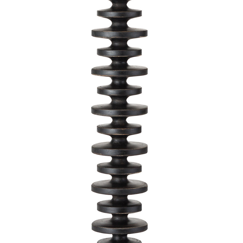 Ebony Birch Wood Table Lamp with Linen Shade