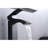 Waterfall Spout Bathroom Sink Faucet In Matte Black - Single Handle With Pop-Up Drain  Overflow Merged  Stainless Steel For Stable Performance And Easy Installation Work Integrated  Prolonged Usage