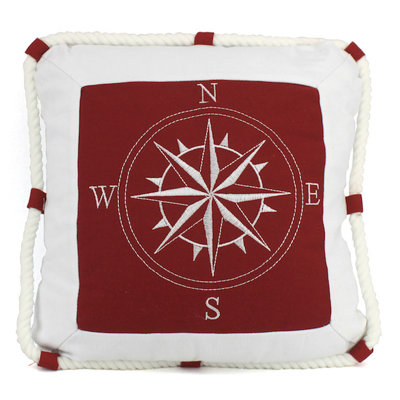 Compass With Nautical Rope Pillow Cover