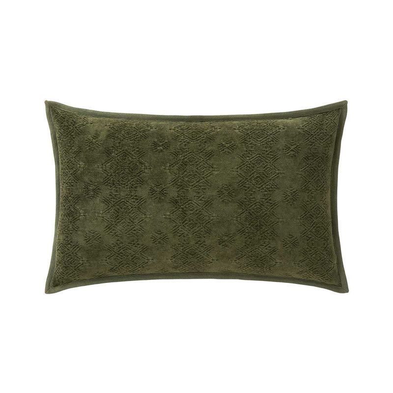 SYRACUSE Pillow Cover & Insert, Dark Green, Rectangle 13"H x 22"W