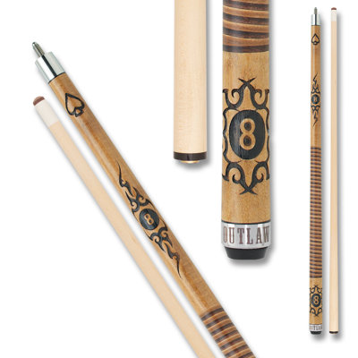 Outlaw OL29 Original Series 8-Ball w/ Tribal Flames Pool Cues - 21oz