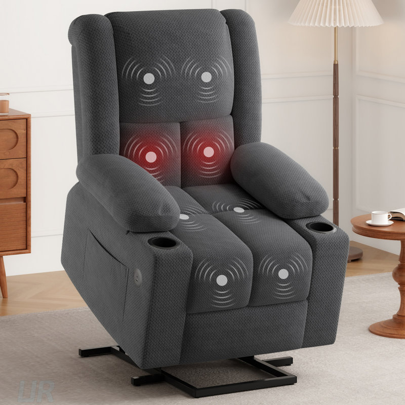 Power Lift Recliner Chair For Elderly With Massage, Heat, And USB Ports, Ideal For Comfort And Mobility Support, Gray