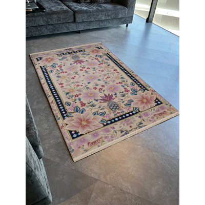 Tapis décoratif multicolore à motif floral
